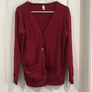 American Apparel Red Long Cardigan XS/S